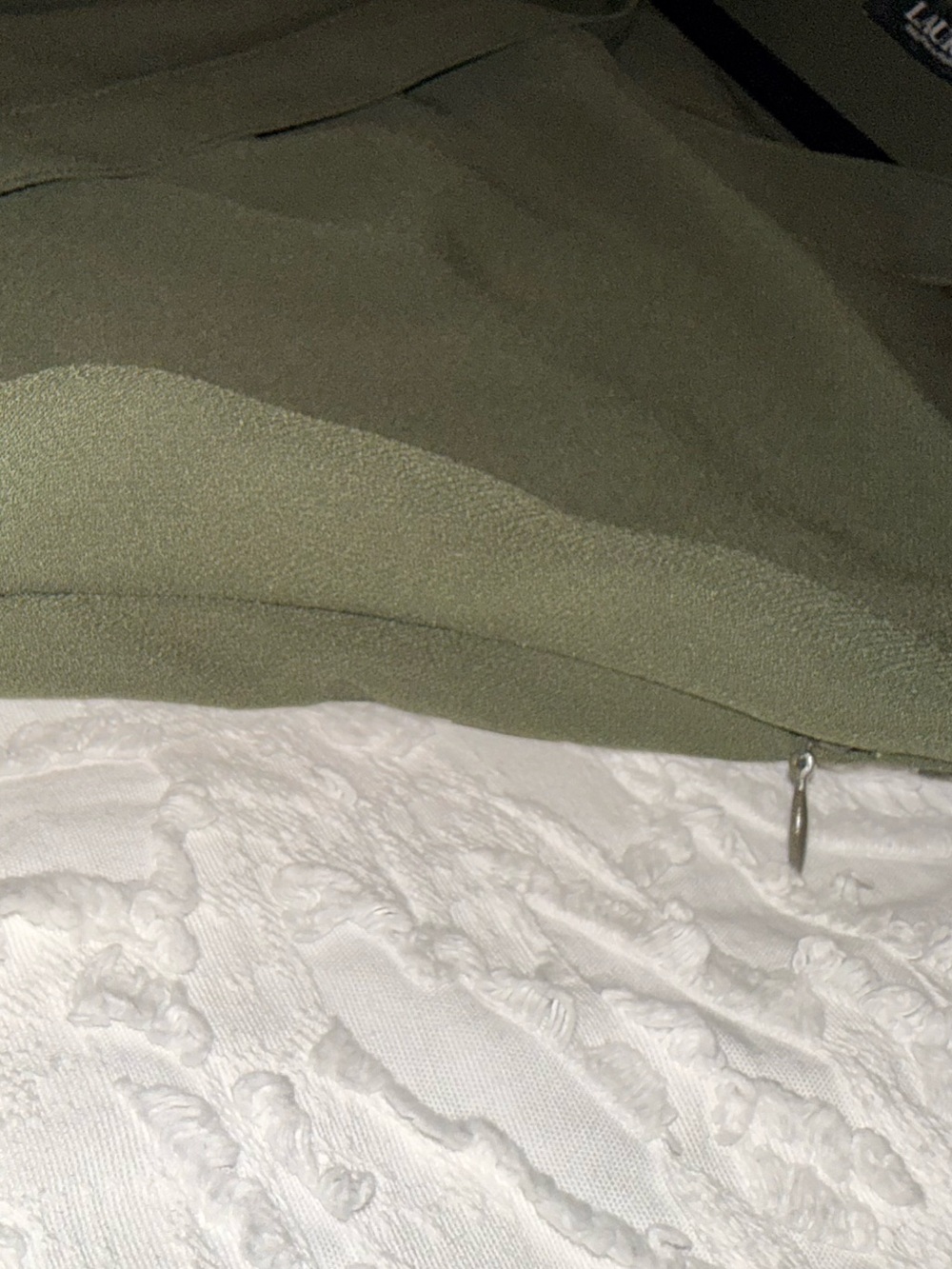 Lauren Ralph Lauren Surplice Georgette Olive Green Wrap Midi Dress - Elegant - Picture 8 of 14